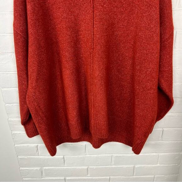 Vince Camuto Pumpkin Spice Soft Knit Seam Front V Neck Sweater Size 1X - Picture 3 of 9
